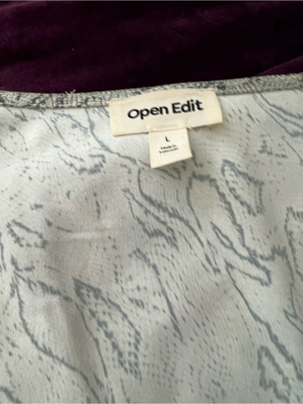 Open Edit Light Gray Patterned Women’s Dress